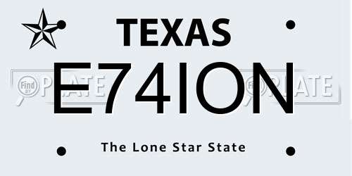 E74ION Texas License Plate