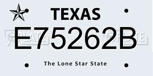 E75262B Texas License Plate