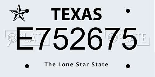 E752675 Texas License Plate