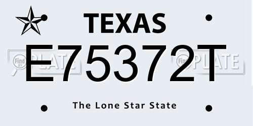 E75372T Texas License Plate