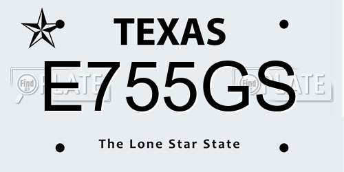 E755GS Texas License Plate