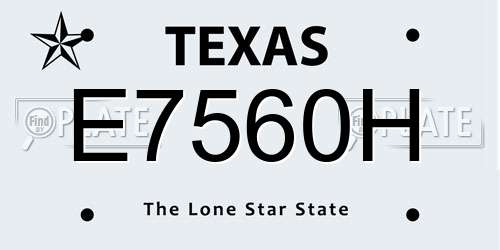 E7560H Texas License Plate