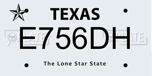 E756DH Texas License Plate