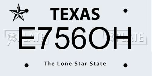 E756OH Texas License Plate