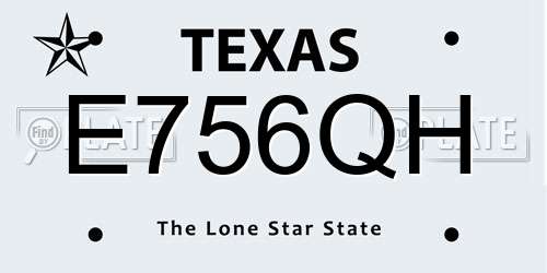 E756QH Texas License Plate