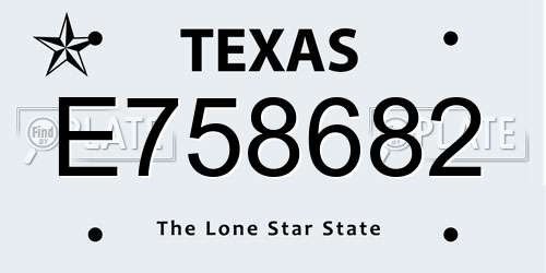 E758682 Texas License Plate