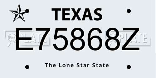 E75868Z Texas License Plate