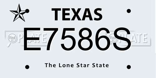 E7586S Texas License Plate