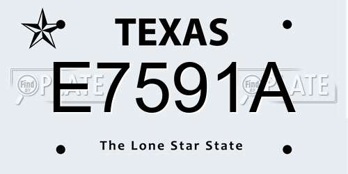 E7591A Texas License Plate