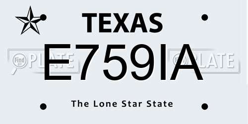 E759IA Texas License Plate