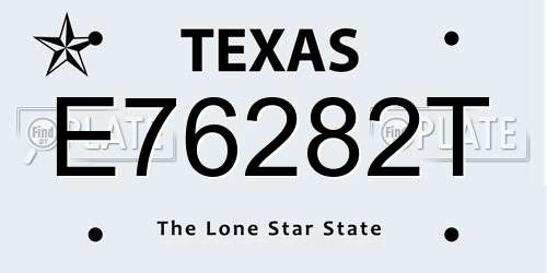 E76282T Texas License Plate