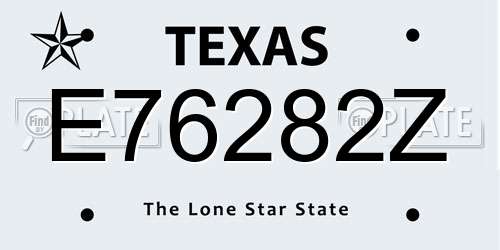 E76282Z Texas License Plate