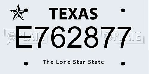 E762877 Texas License Plate