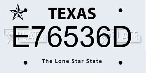 E76536D Texas License Plate