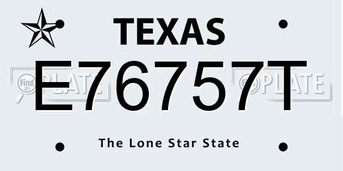 E76757T Texas License Plate