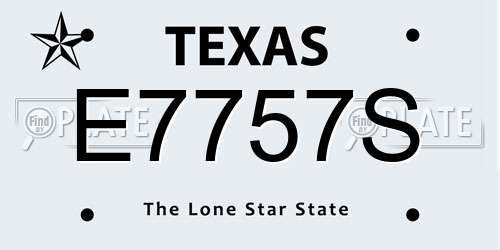 E7757S Texas License Plate