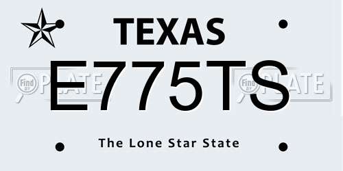 E775TS Texas License Plate