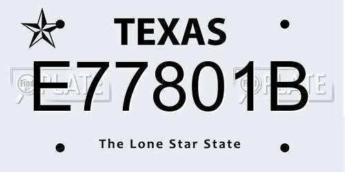E77801B Texas License Plate
