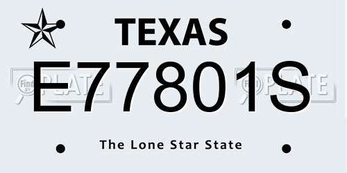 E77801S Texas License Plate