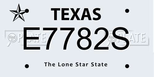 E7782S Texas License Plate
