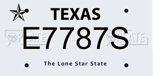 E7787S Texas License Plate