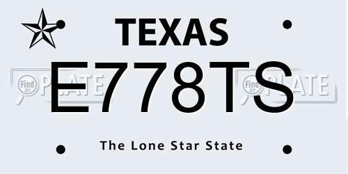 E778TS Texas License Plate