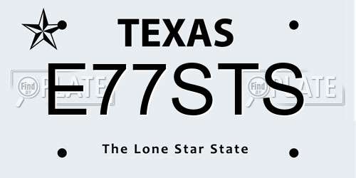 E77STS Texas License Plate