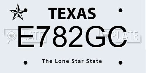 E782GC Texas License Plate