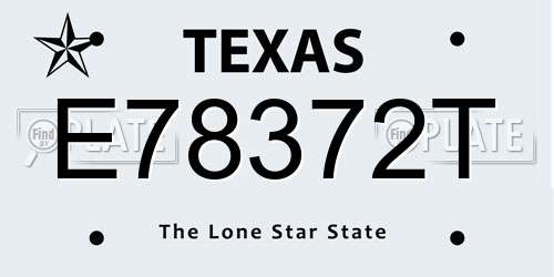 E78372T Texas License Plate