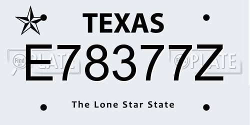 E78377Z Texas License Plate