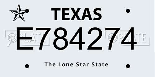 E784274 Texas License Plate