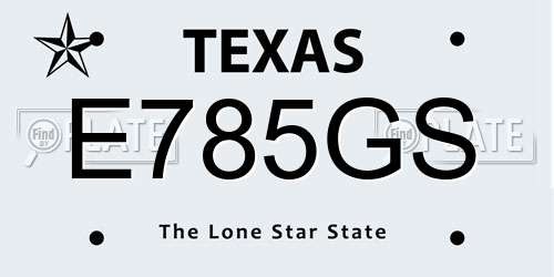E785GS Texas License Plate