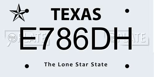 E786DH Texas License Plate