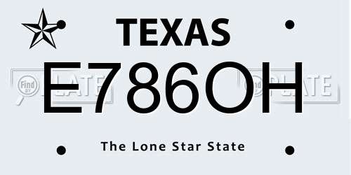 E786OH Texas License Plate