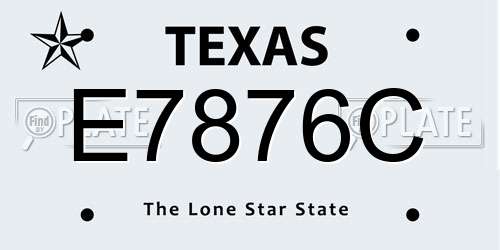 E7876C Texas License Plate