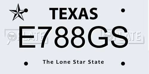 E788GS Texas License Plate