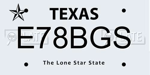 E78BGS Texas License Plate