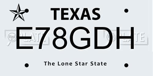 E78GDH Texas License Plate
