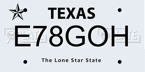 E78GOH Texas License Plate