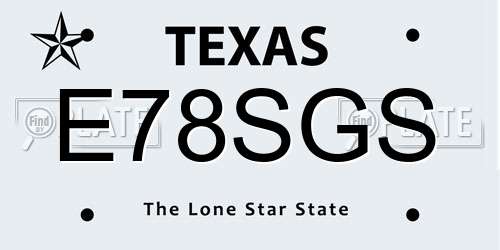 E78SGS Texas License Plate