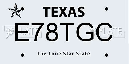 E78TGC Texas License Plate