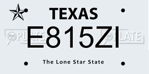 E815ZI Texas License Plate