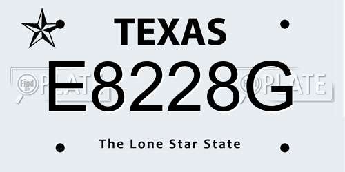 E8228G Texas License Plate