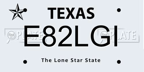 E82LGI Texas License Plate