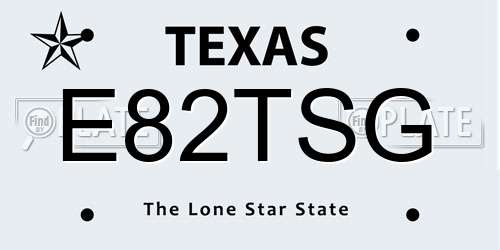 E82TSG Texas License Plate