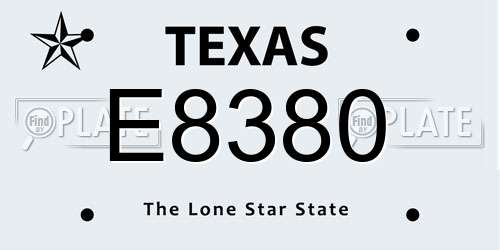 E8380 Texas License Plate