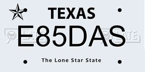 E85DAS Texas License Plate