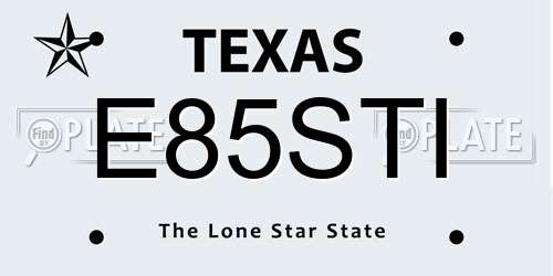 E85STI Texas License Plate