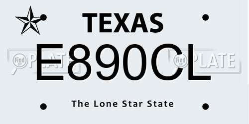 E890CL Texas License Plate