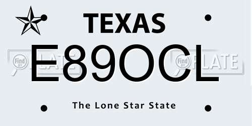 E89OCL Texas License Plate